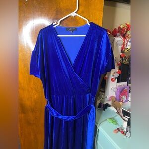 Eloquii Blue Velvet Dress